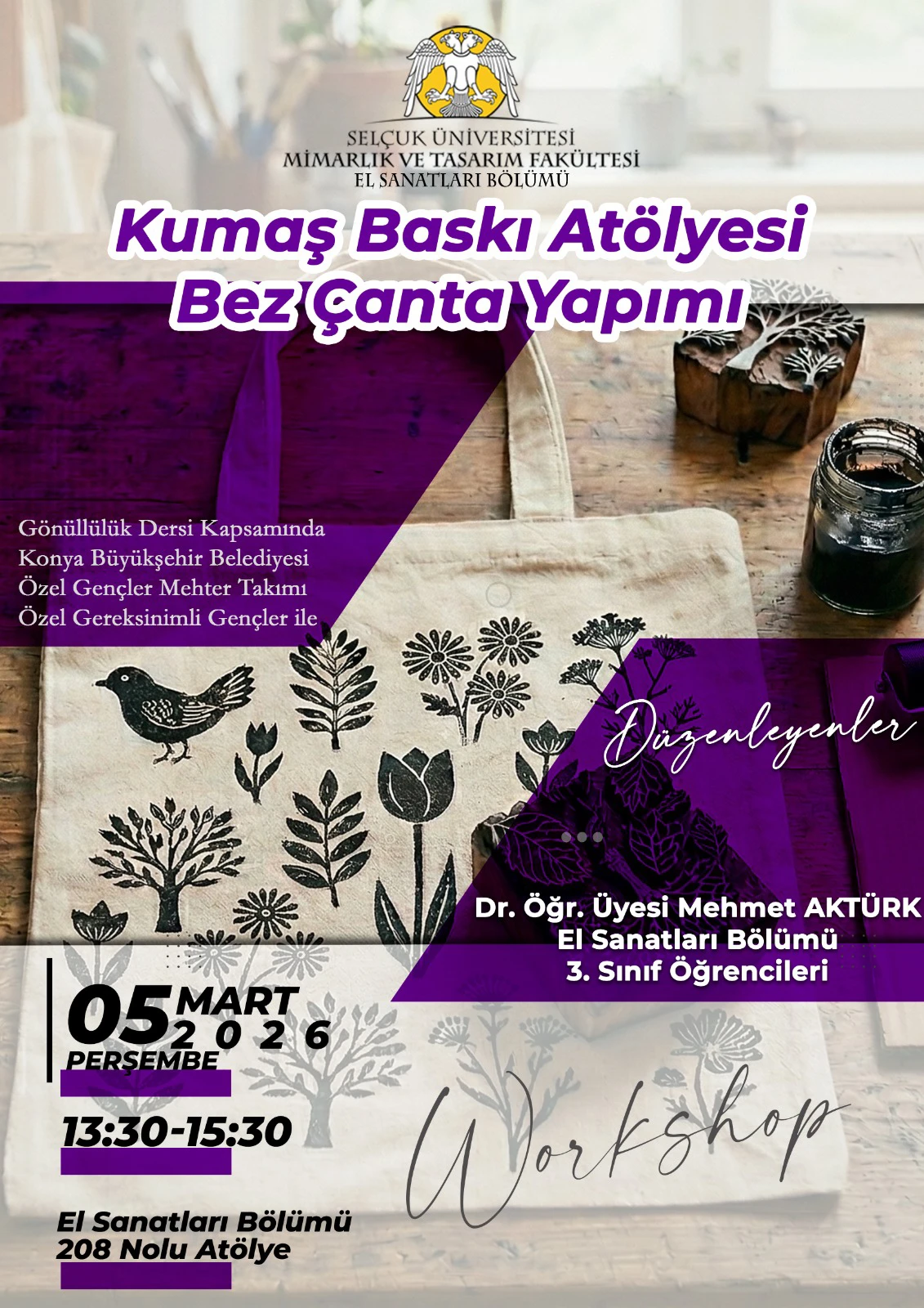 Workshop: Kumaş Baskı Atölyesi "Bez Çanta Yapımı"